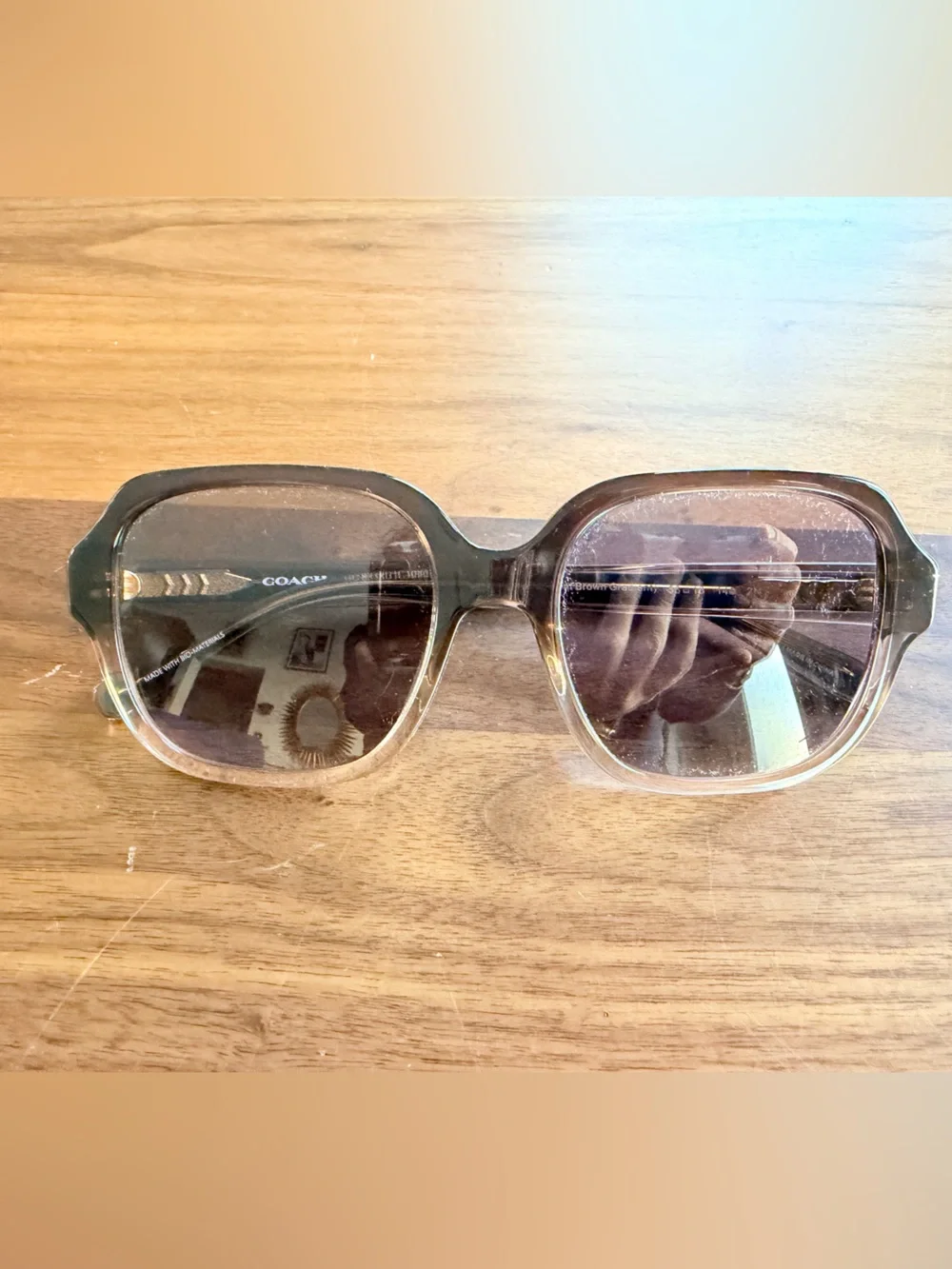 Women's Coach HC8335U C7989 56781A Transparent Brown Gradient Purple Lenses